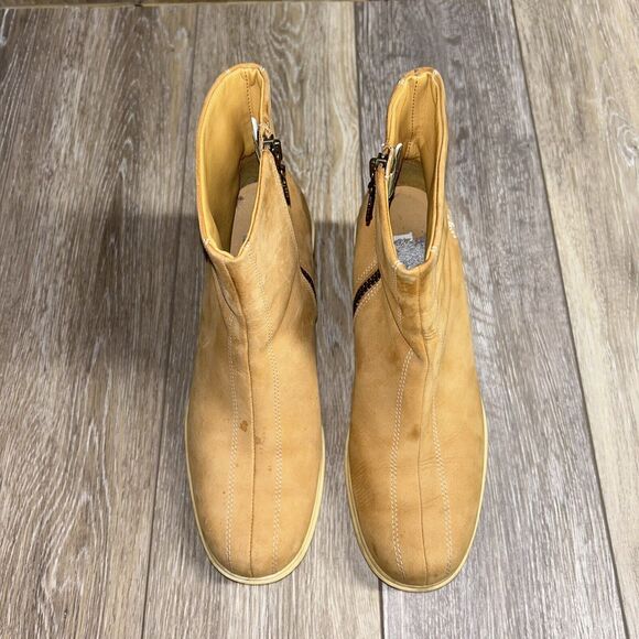 Timberland Camel Tan Nubuck Leather Wedge Zip Ankle Boots 37356 Womens US Size 8 - Picture 4 of 14
